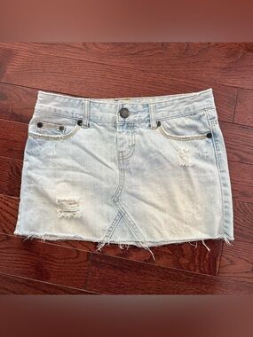 Vintage Y2K American Eagle Outfitters Light Blue  Low Rise Mini Skirt Size 2